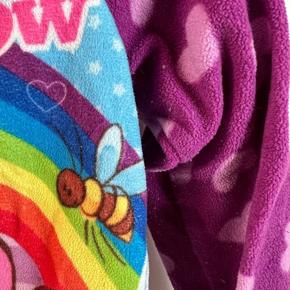 Y2K Disney Winnie The Pooh & Piglet Fleece Shirt Pyjama Play Rainbow - Picture 4 of 5